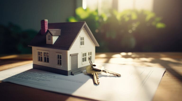 Insurance certificate and house keys for new home