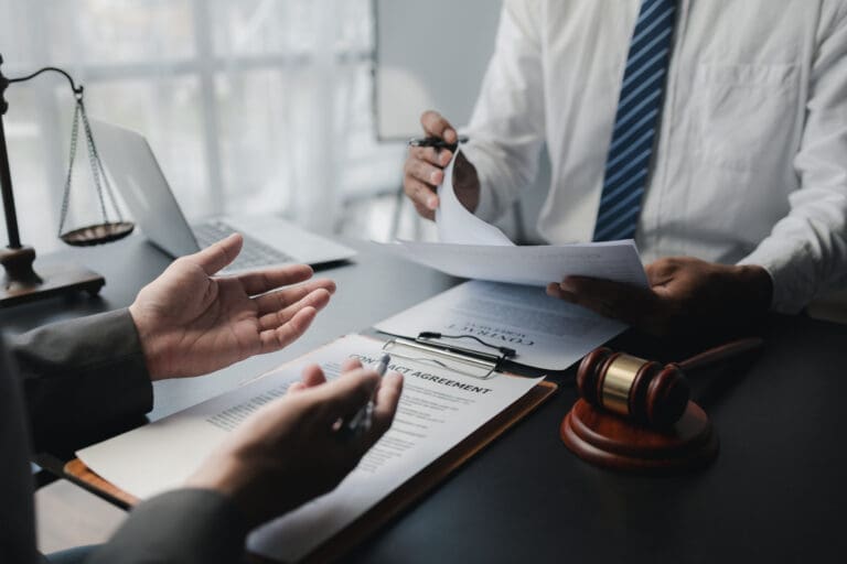 Lawyers providing legal advice and drafting contracts