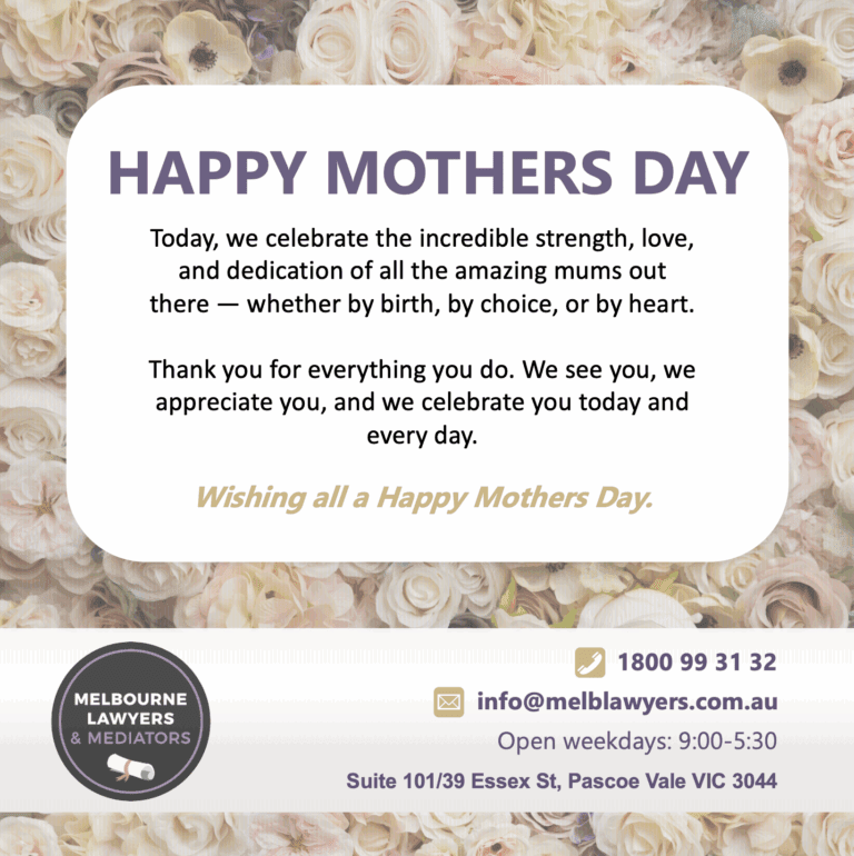 MELB Lawyers team photo during Mother's Day office celebration
